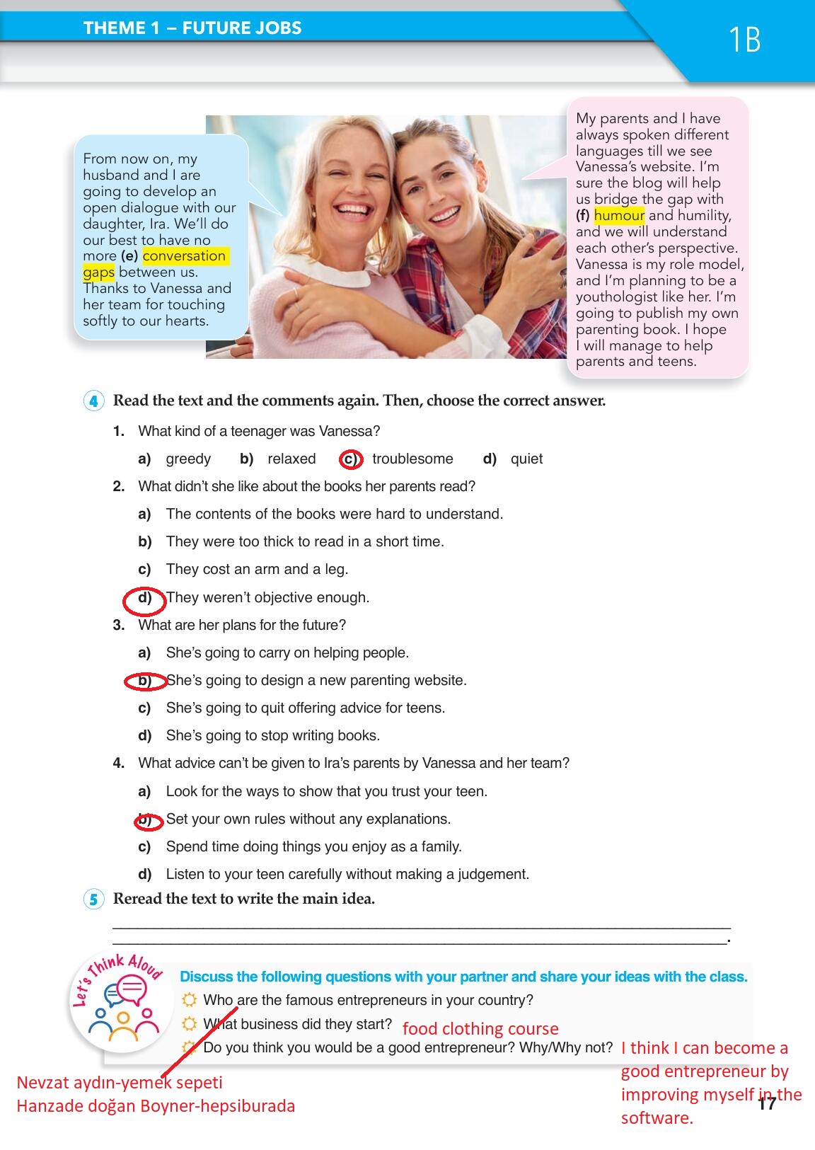11. Sınıf Spice Up Meb Yayınları İngilizce Ders Kitabı Sayfa 17 Cevapları