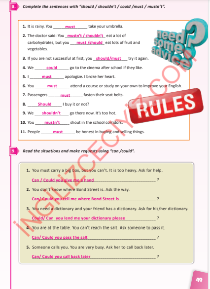 10. Sınıf Çalışma Kitabı Pasifik Yayınları İngilizce Ders Kitabı Sayfa 49 Cevapları 10. Sınıf Çalışma Kitabı Pasifik Yayınları İngilizce Ders Kitabı Sayfa 49 Cevapları
