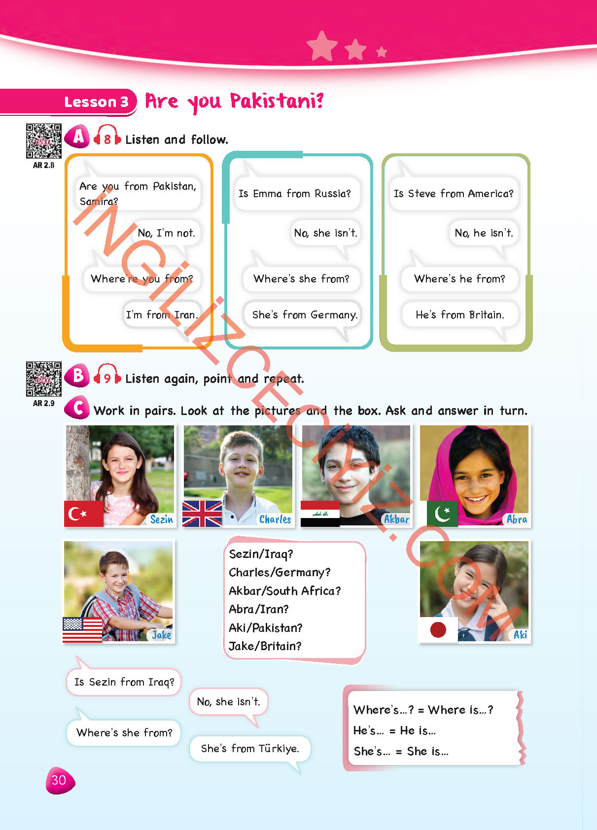 4. Sınıf Dikey Yayıncılık İngilizce Ders Kitabı Sayfa 30 Cevapları