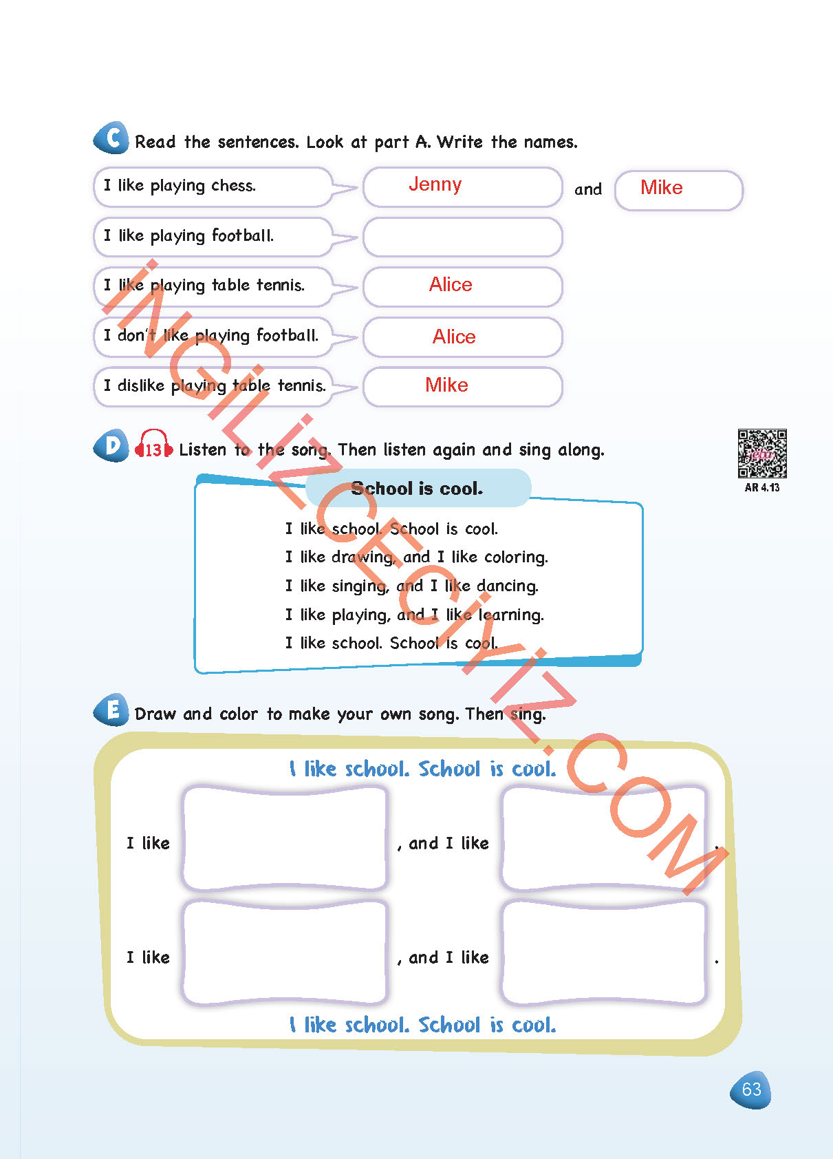 4. Sınıf Dikey Yayıncılık İngilizce Ders Kitabı Sayfa 63 Cevapları