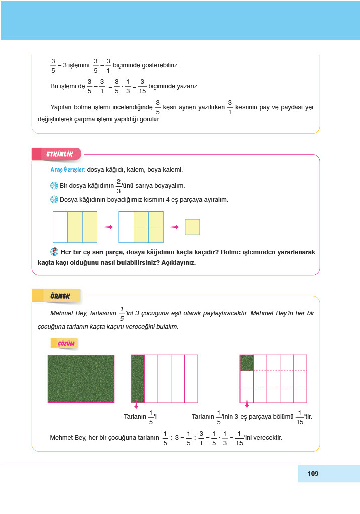 6. Sınıf Doğa Yayıncılık Matematik Ders Kitabı Sayfa 109 Cevapları
