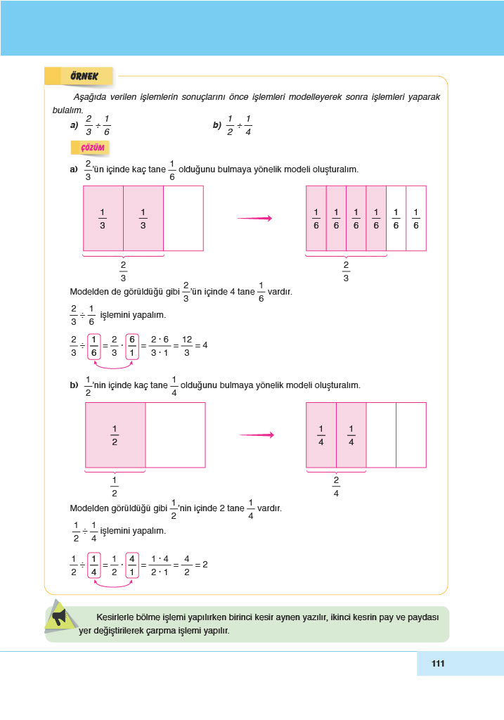 6. Sınıf Doğa Yayıncılık Matematik Ders Kitabı Sayfa 111 Cevapları