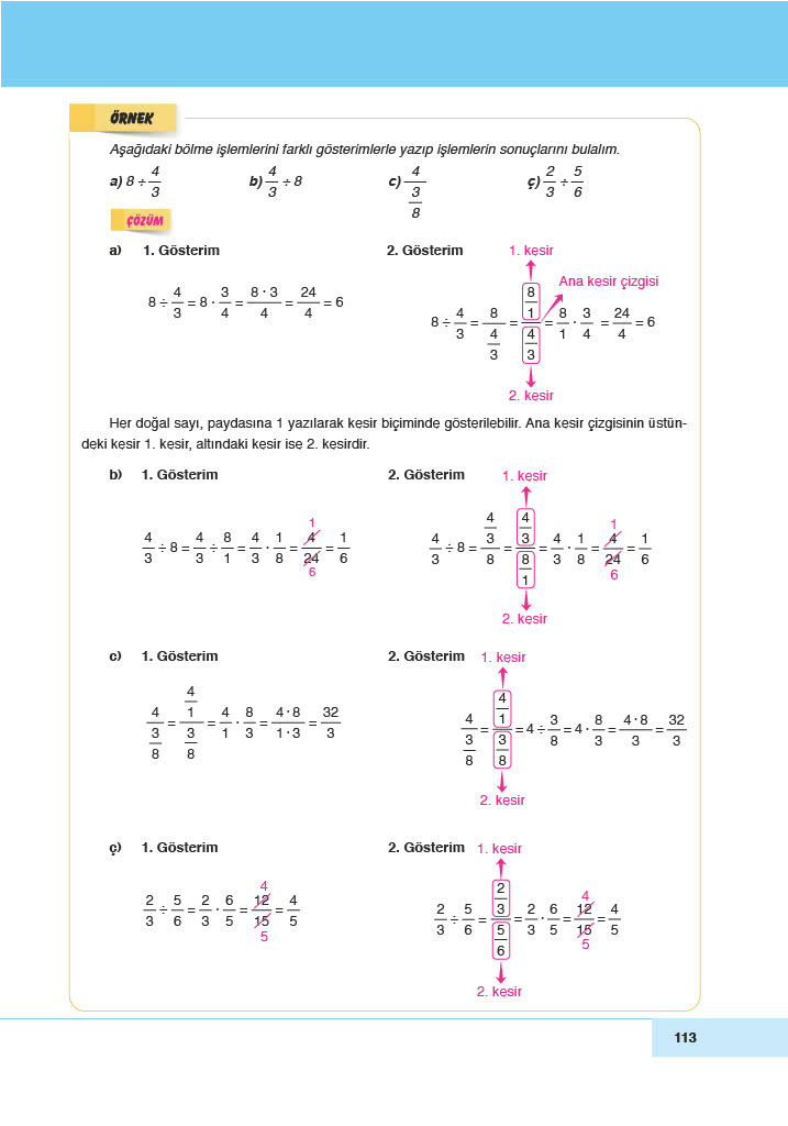 6. Sınıf Doğa Yayıncılık Matematik Ders Kitabı Sayfa 113 Cevapları