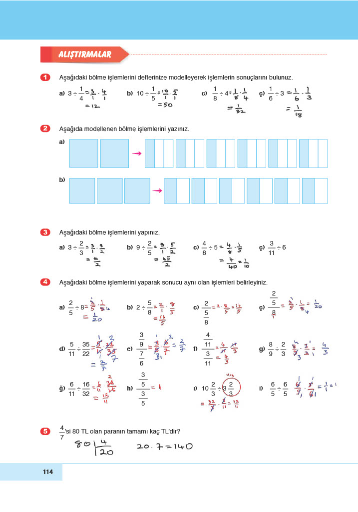 6. Sınıf Doğa Yayıncılık Matematik Ders Kitabı Sayfa 114 Cevapları