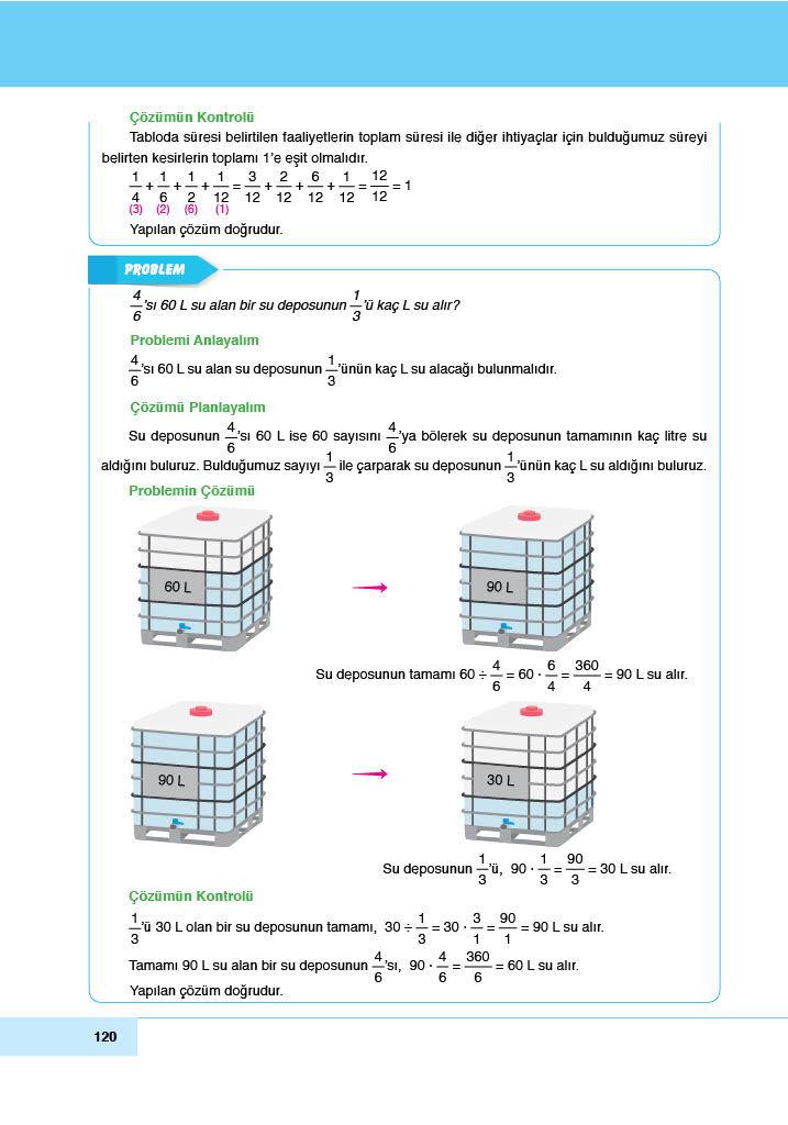 6. Sınıf Doğa Yayıncılık Matematik Ders Kitabı Sayfa 120 Cevapları