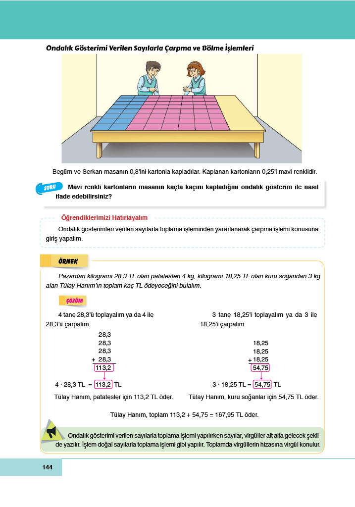6. Sınıf Doğa Yayıncılık Matematik Ders Kitabı Sayfa 144 Cevapları