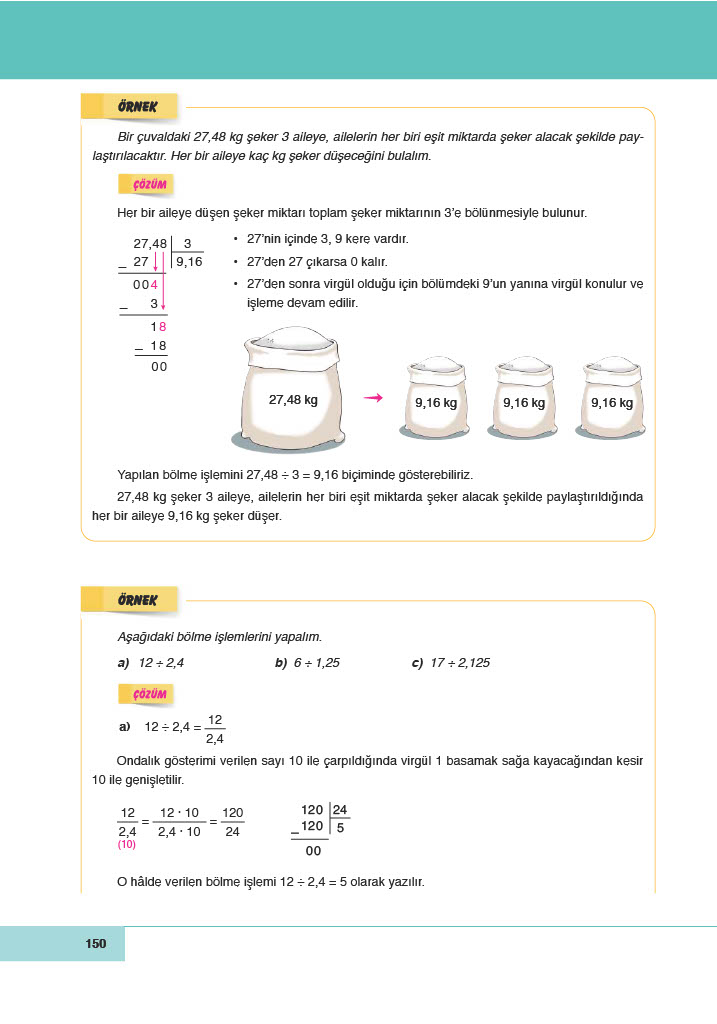 6. Sınıf Doğa Yayıncılık Matematik Ders Kitabı Sayfa 150 Cevapları