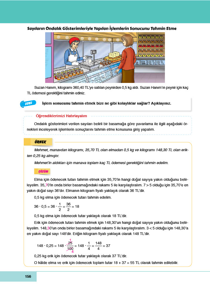 6. Sınıf Doğa Yayıncılık Matematik Ders Kitabı Sayfa 156 Cevapları
