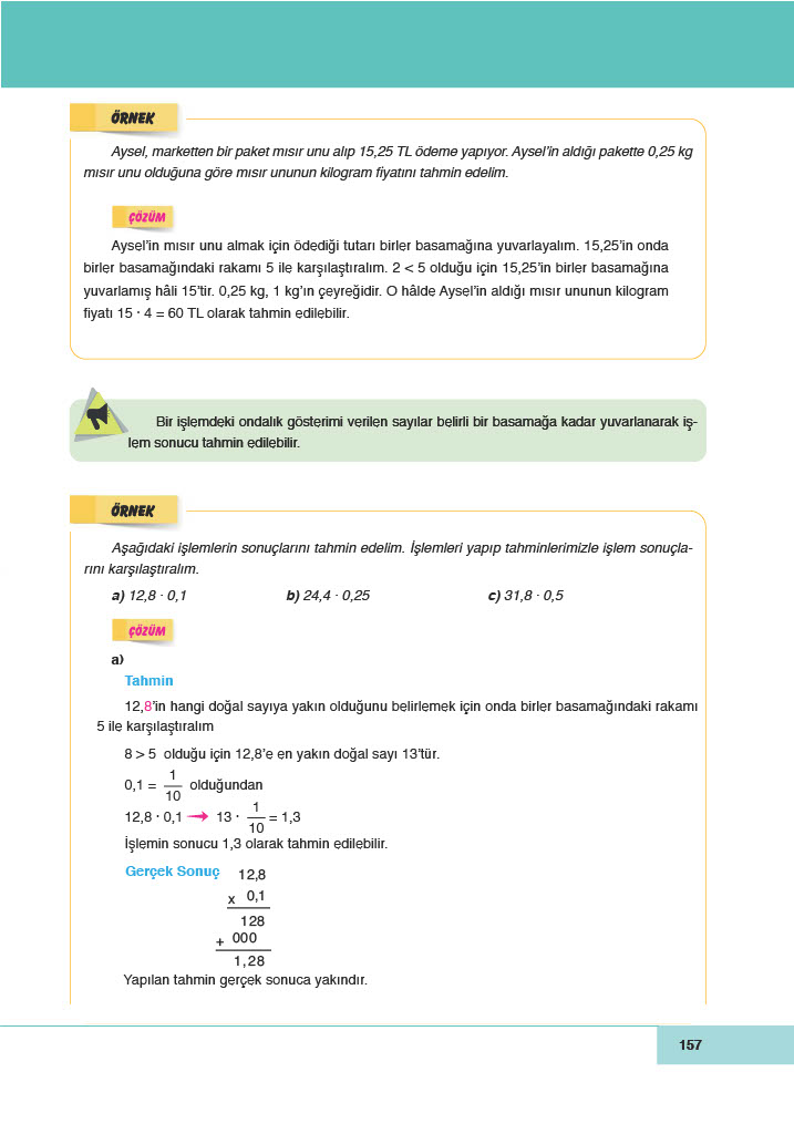 6. Sınıf Doğa Yayıncılık Matematik Ders Kitabı Sayfa 157 Cevapları