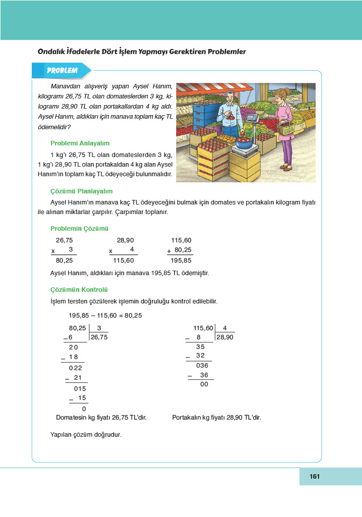 6. Sınıf Doğa Yayıncılık Matematik Ders Kitabı Sayfa 161 Cevapları