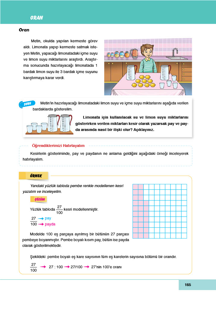 6. Sınıf Doğa Yayıncılık Matematik Ders Kitabı Sayfa 165 Cevapları