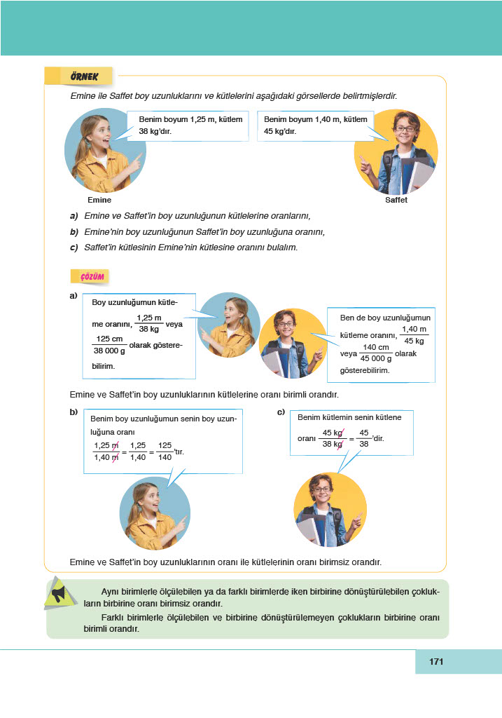 6. Sınıf Doğa Yayıncılık Matematik Ders Kitabı Sayfa 171 Cevapları