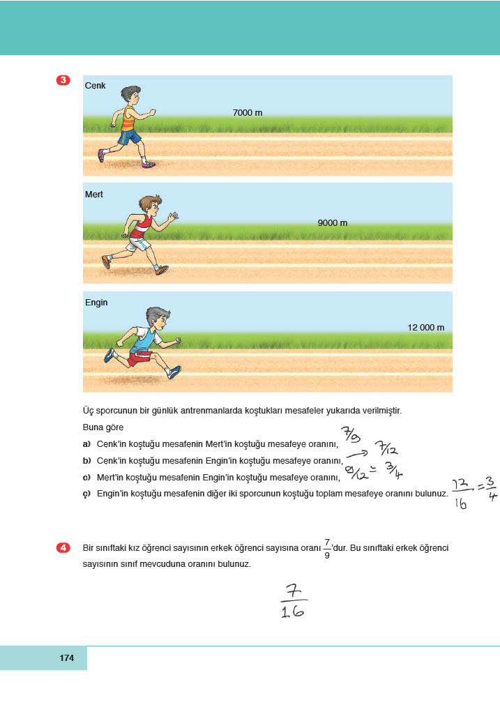 6. Sınıf Doğa Yayıncılık Matematik Ders Kitabı Sayfa 174 Cevapları