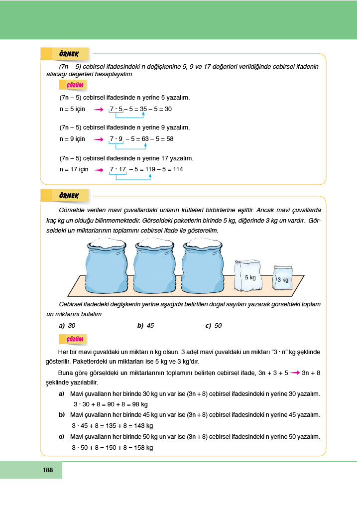 6. Sınıf Doğa Yayıncılık Matematik Ders Kitabı Sayfa 188 Cevapları