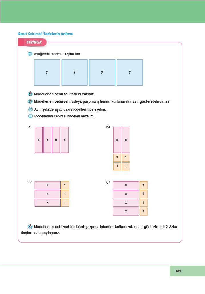 6. Sınıf Doğa Yayıncılık Matematik Ders Kitabı Sayfa 189 Cevapları