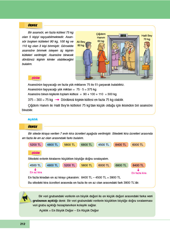 6. Sınıf Doğa Yayıncılık Matematik Ders Kitabı Sayfa 212 Cevapları