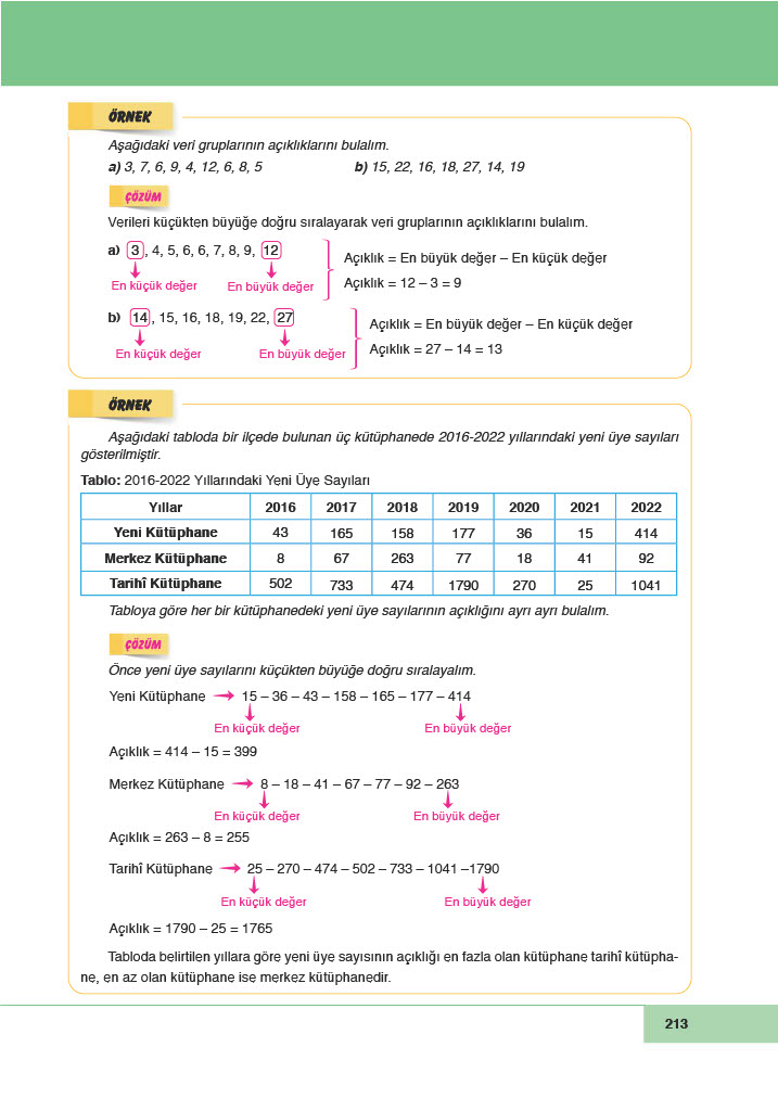 6. Sınıf Doğa Yayıncılık Matematik Ders Kitabı Sayfa 213 Cevapları