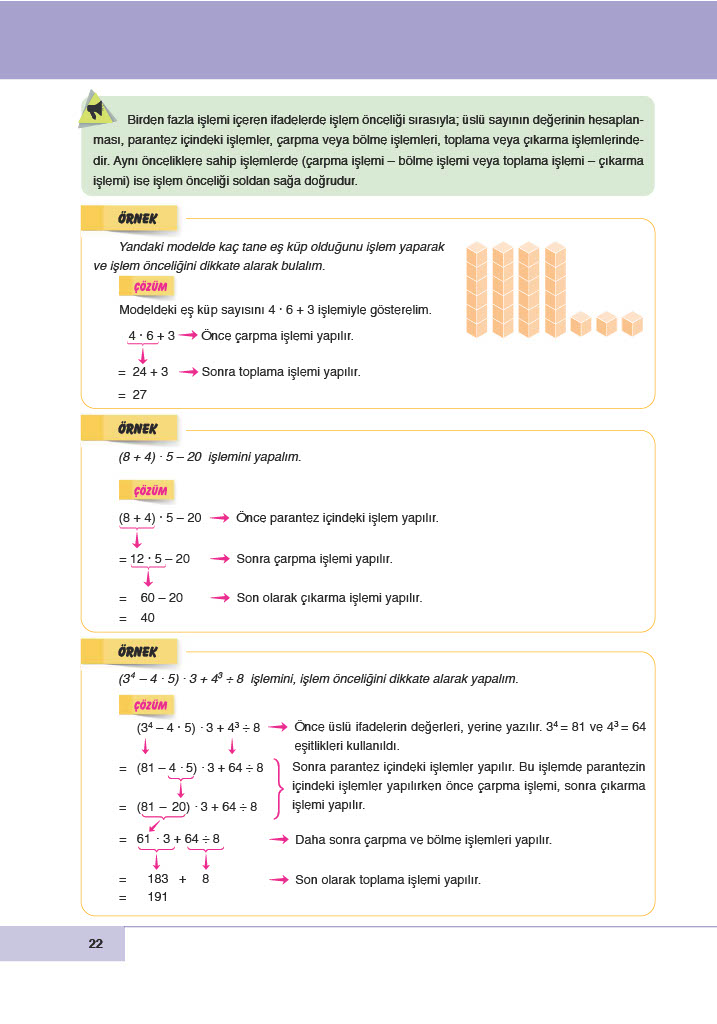 6. Sınıf Doğa Yayıncılık Matematik Ders Kitabı Sayfa 22 Cevapları