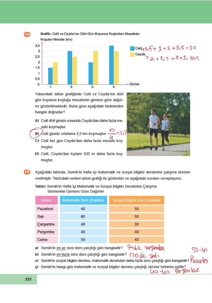6. Sınıf Doğa Yayıncılık Matematik Ders Kitabı Sayfa 222 Cevapları