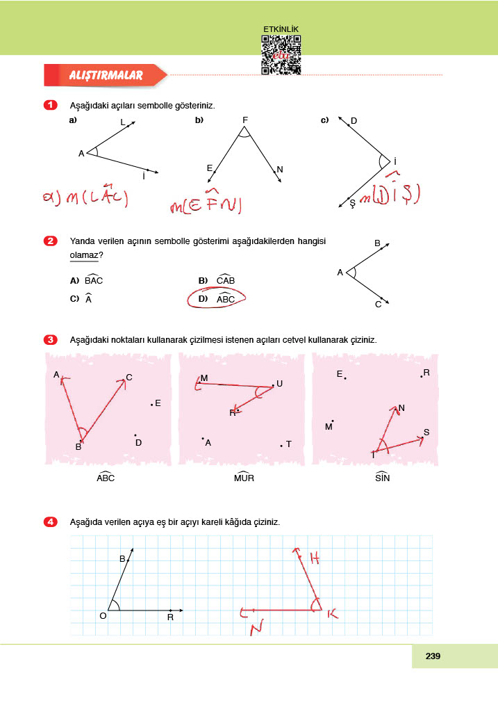 6. Sınıf Doğa Yayıncılık Matematik Ders Kitabı Sayfa 239 Cevapları