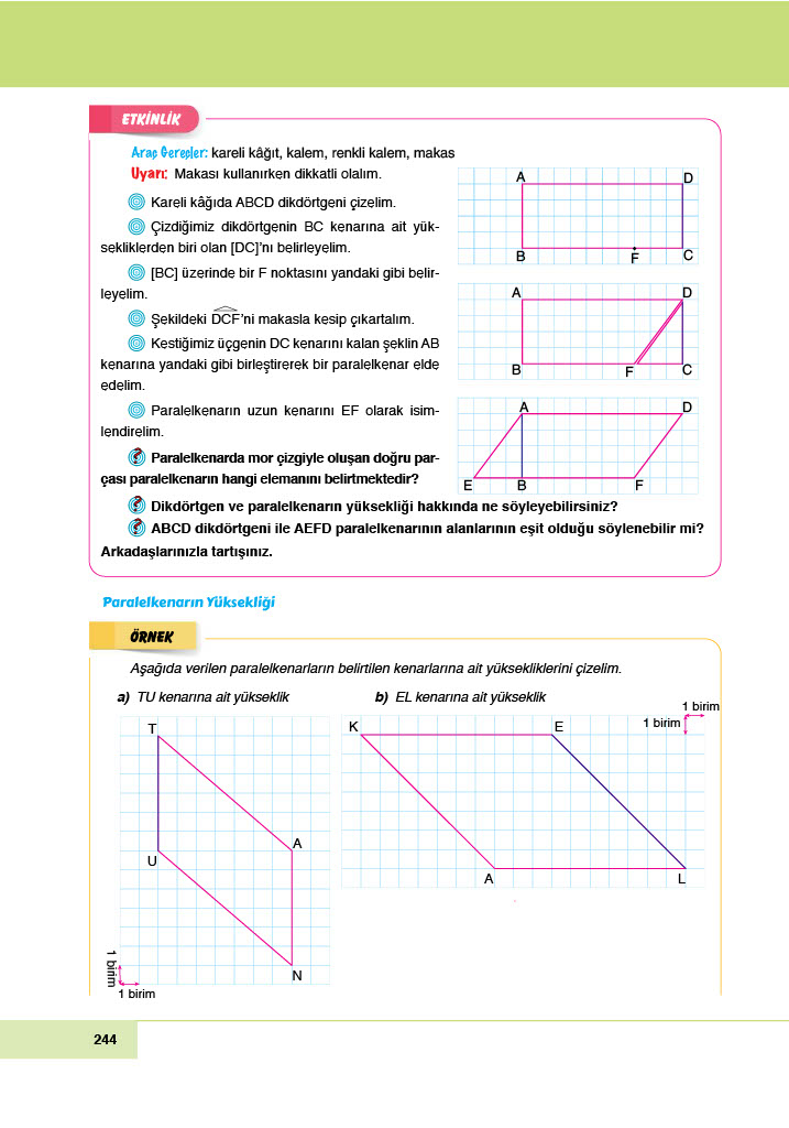 6. Sınıf Doğa Yayıncılık Matematik Ders Kitabı Sayfa 244 Cevapları