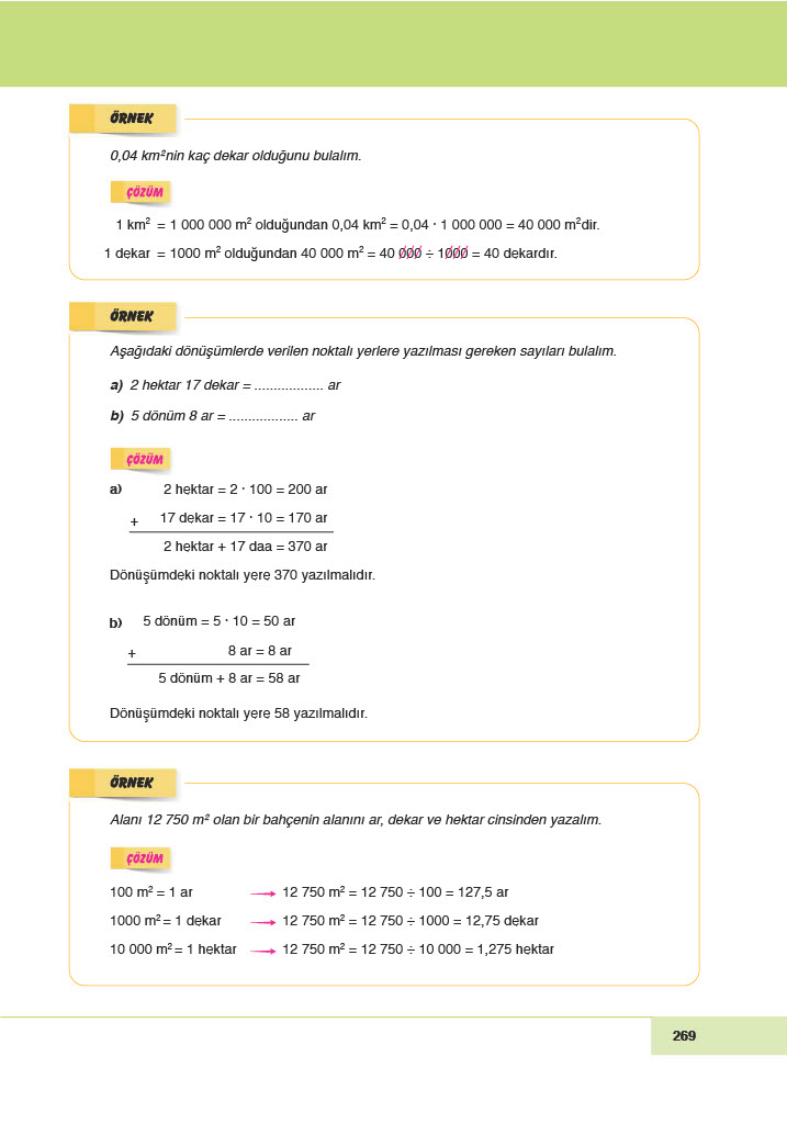 6. Sınıf Doğa Yayıncılık Matematik Ders Kitabı Sayfa 269 Cevapları