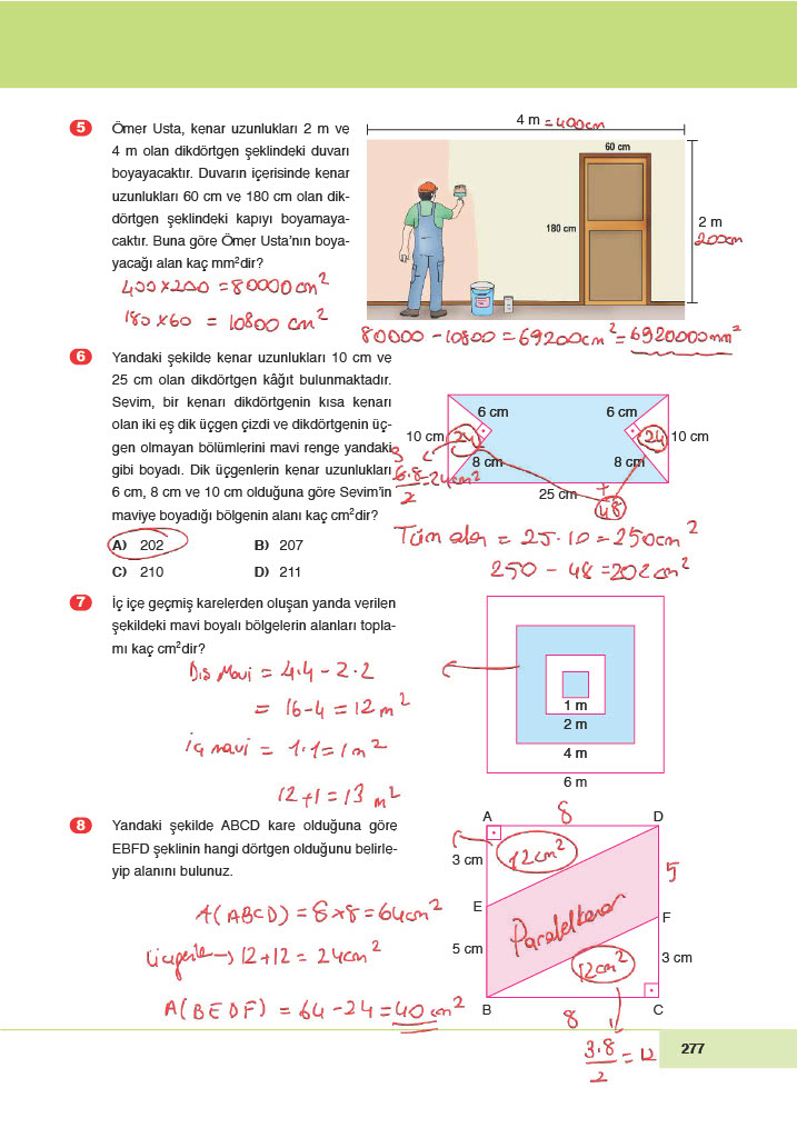 6. Sınıf Doğa Yayıncılık Matematik Ders Kitabı Sayfa 277 Cevapları
