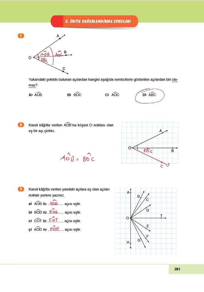 6. Sınıf Doğa Yayıncılık Matematik Ders Kitabı Sayfa 281 Cevapları