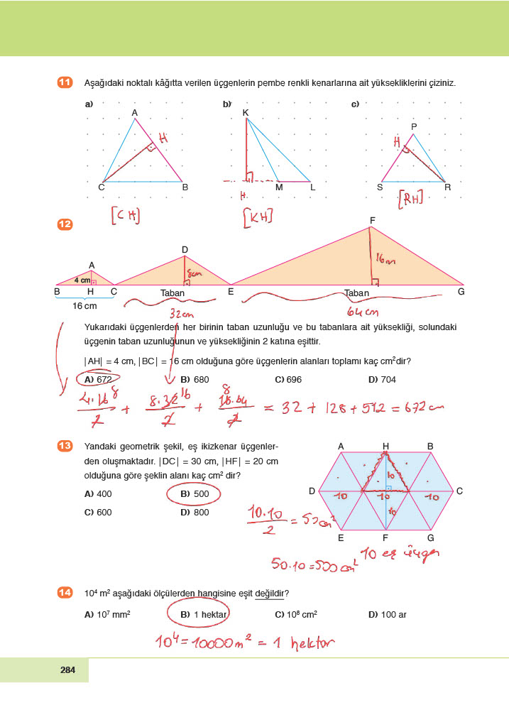 6. Sınıf Doğa Yayıncılık Matematik Ders Kitabı Sayfa 284 Cevapları