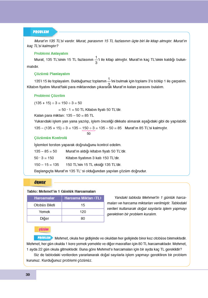 6. Sınıf Doğa Yayıncılık Matematik Ders Kitabı Sayfa 30 Cevapları