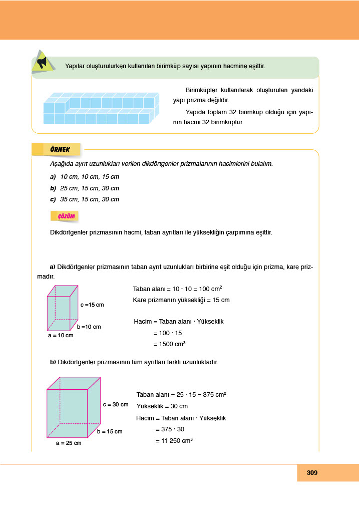6. Sınıf Doğa Yayıncılık Matematik Ders Kitabı Sayfa 309 Cevapları