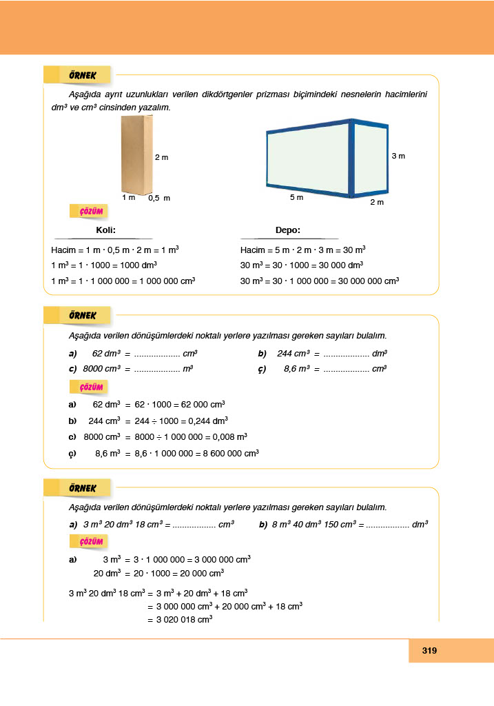 6. Sınıf Doğa Yayıncılık Matematik Ders Kitabı Sayfa 319 Cevapları