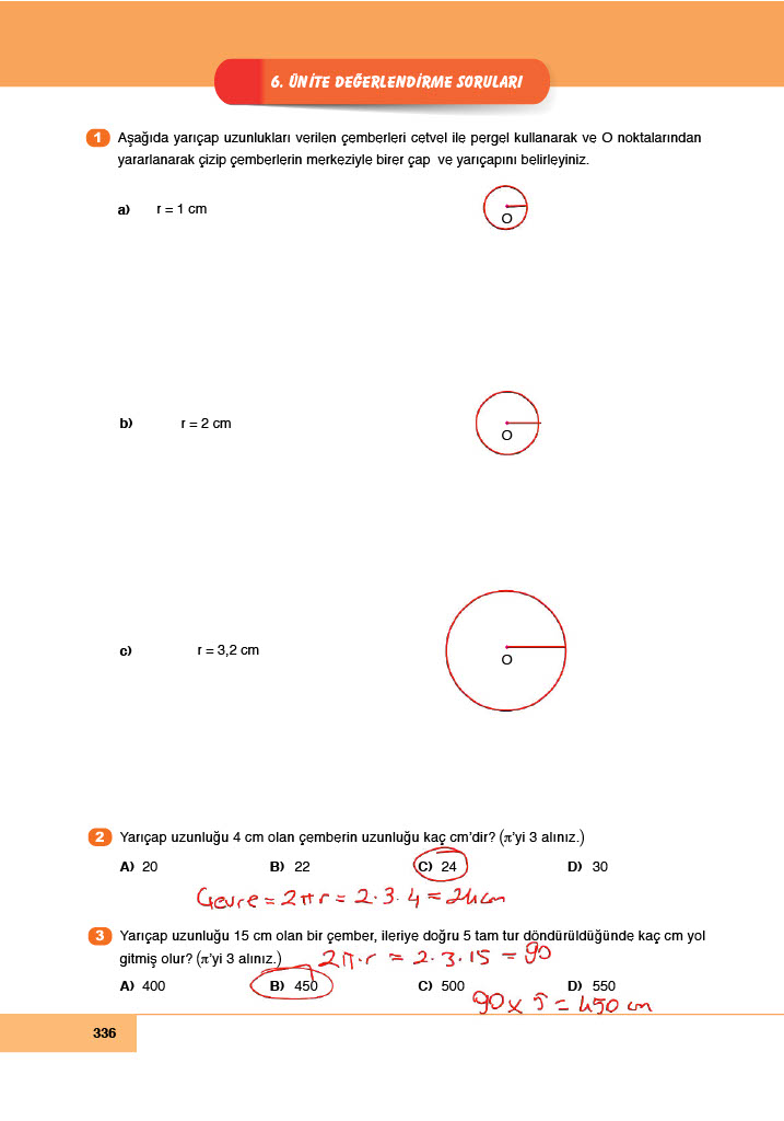 6. Sınıf Doğa Yayıncılık Matematik Ders Kitabı Sayfa 336 Cevapları