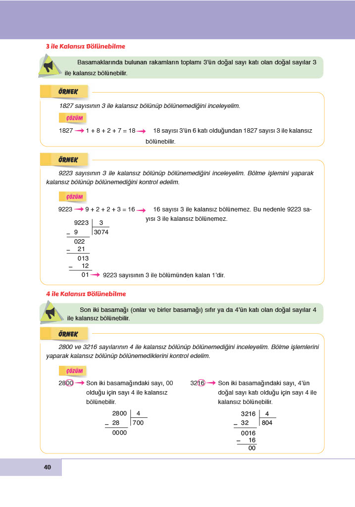 6. Sınıf Doğa Yayıncılık Matematik Ders Kitabı Sayfa 40 Cevapları