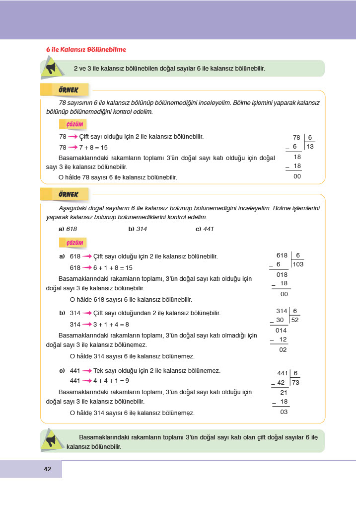 6. Sınıf Doğa Yayıncılık Matematik Ders Kitabı Sayfa 42 Cevapları