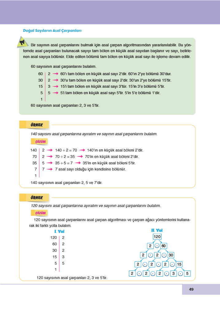 6. Sınıf Doğa Yayıncılık Matematik Ders Kitabı Sayfa 49 Cevapları