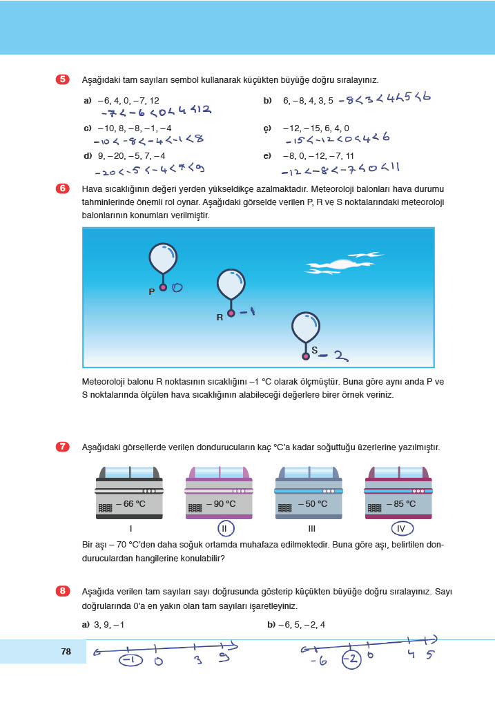 6. Sınıf Doğa Yayıncılık Matematik Ders Kitabı Sayfa 78 Cevapları