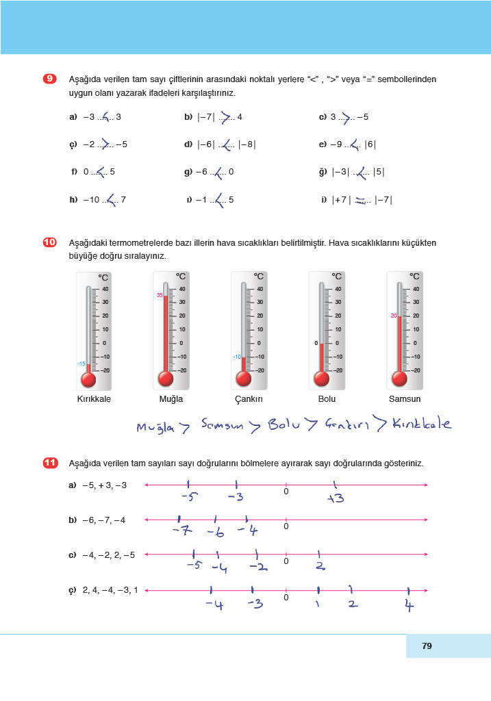 6. Sınıf Doğa Yayıncılık Matematik Ders Kitabı Sayfa 79 Cevapları
