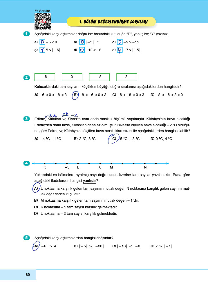 6. Sınıf Doğa Yayıncılık Matematik Ders Kitabı Sayfa 80 Cevapları