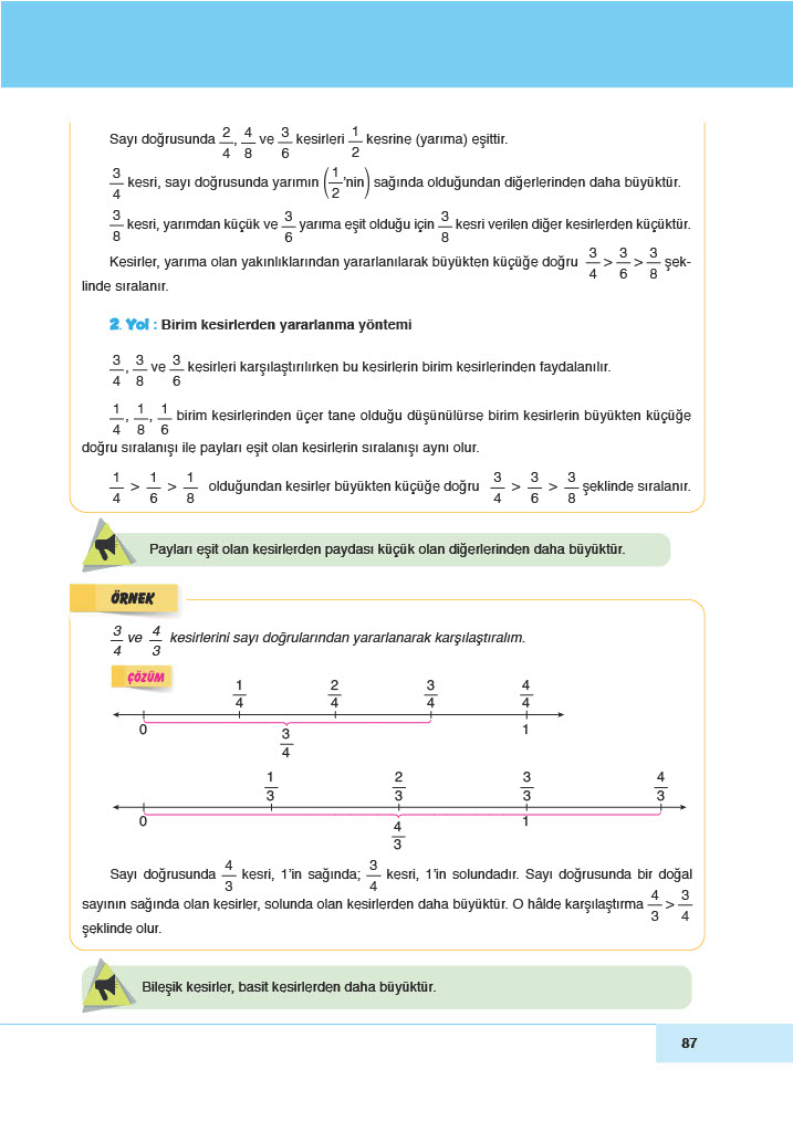 6. Sınıf Doğa Yayıncılık Matematik Ders Kitabı Sayfa 87 Cevapları