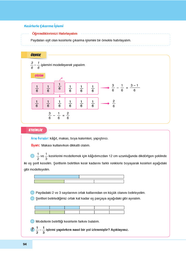 6. Sınıf Doğa Yayıncılık Matematik Ders Kitabı Sayfa 94 Cevapları