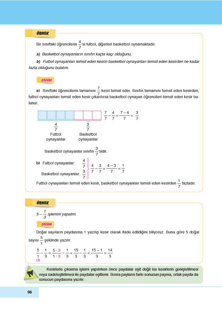 6. Sınıf Doğa Yayıncılık Matematik Ders Kitabı Sayfa 96 Cevapları