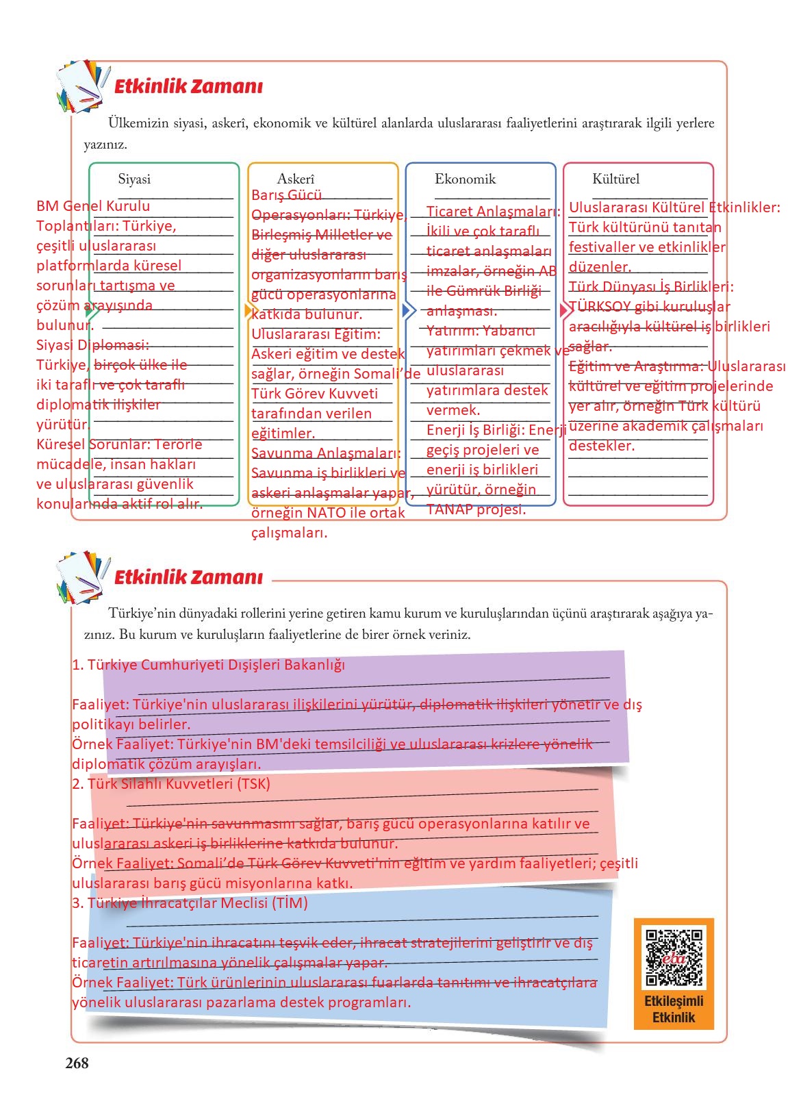 6. Sınıf Evos Yayınları Sosyal Bilgiler Ders Kitabı Sayfa 268 Cevapları