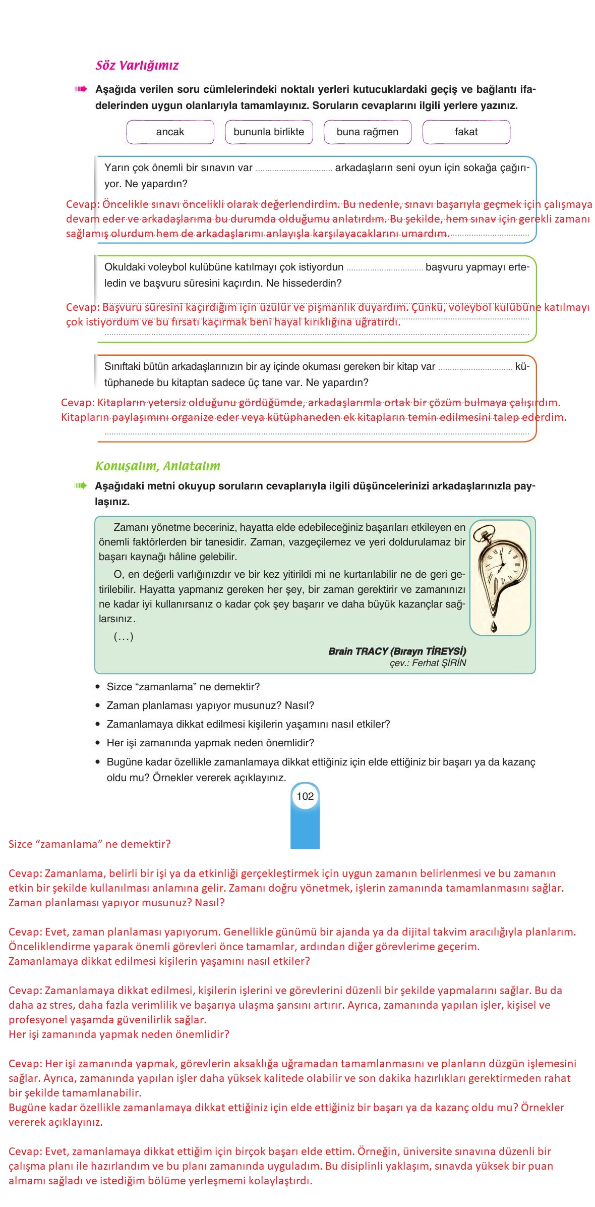 6. Sınıf Yıldırım Yayınları Türkçe Ders Kitabı Sayfa 102 Cevapları