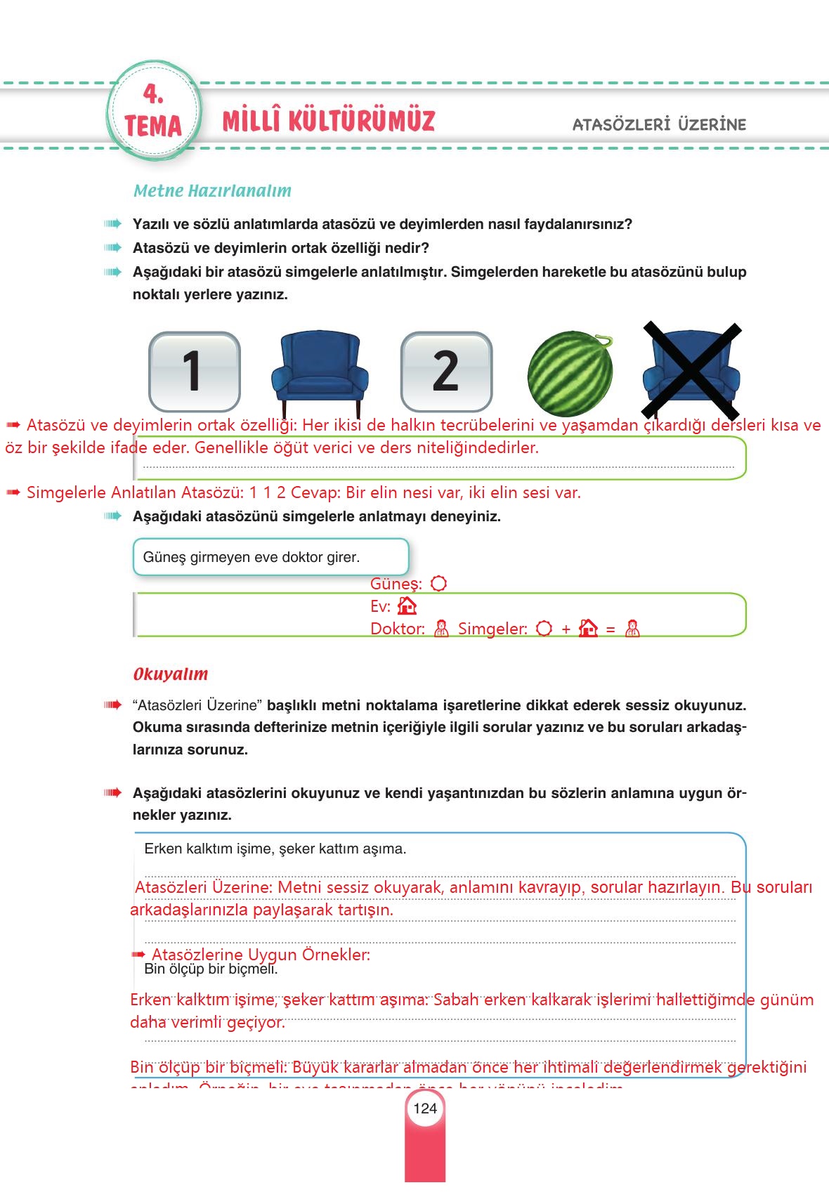 6. Sınıf Yıldırım Yayınları Türkçe Ders Kitabı Sayfa 124 Cevapları