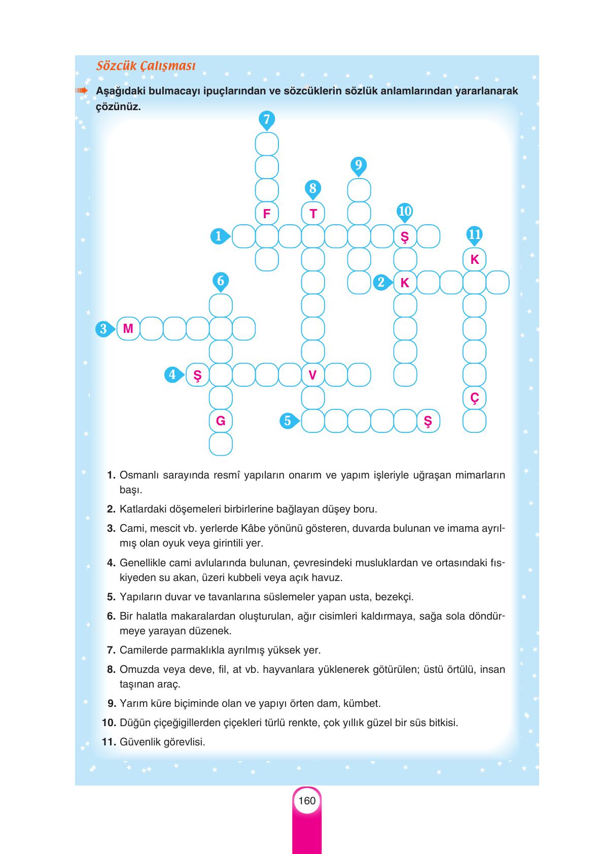 6. Sınıf Yıldırım Yayınları Türkçe Ders Kitabı Sayfa 160 Cevapları