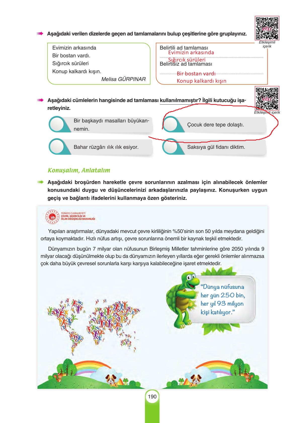 6. Sınıf Yıldırım Yayınları Türkçe Ders Kitabı Sayfa 190 Cevapları