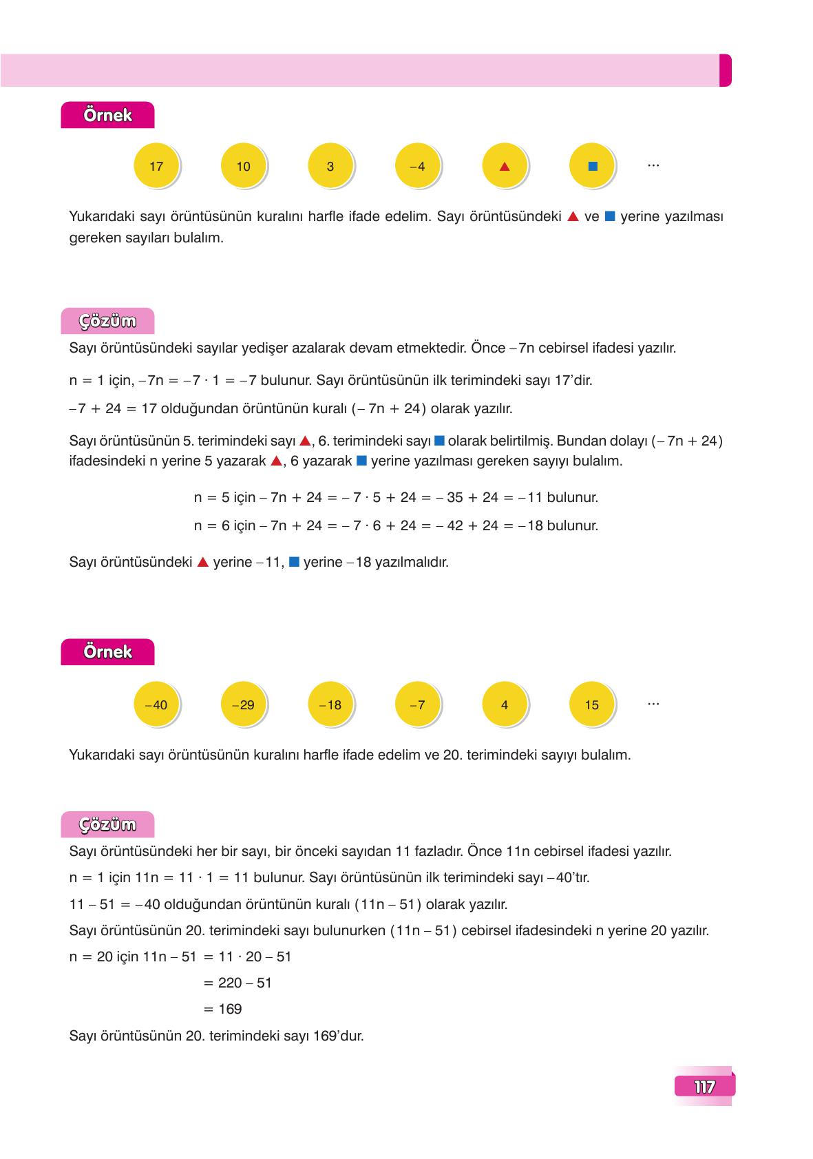 7. Sınıf Edat Yayınları Matematik Ders Kitabı Sayfa 117 Cevapları