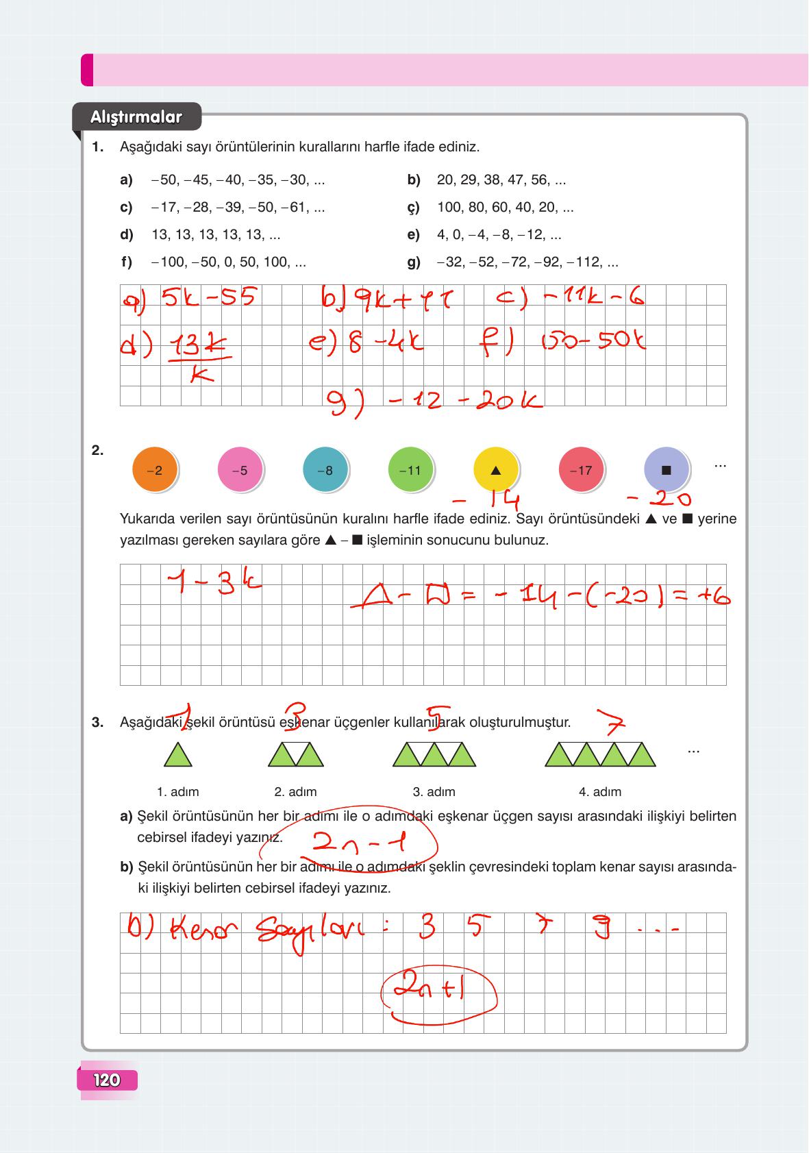 7. Sınıf Edat Yayınları Matematik Ders Kitabı Sayfa 120 Cevapları