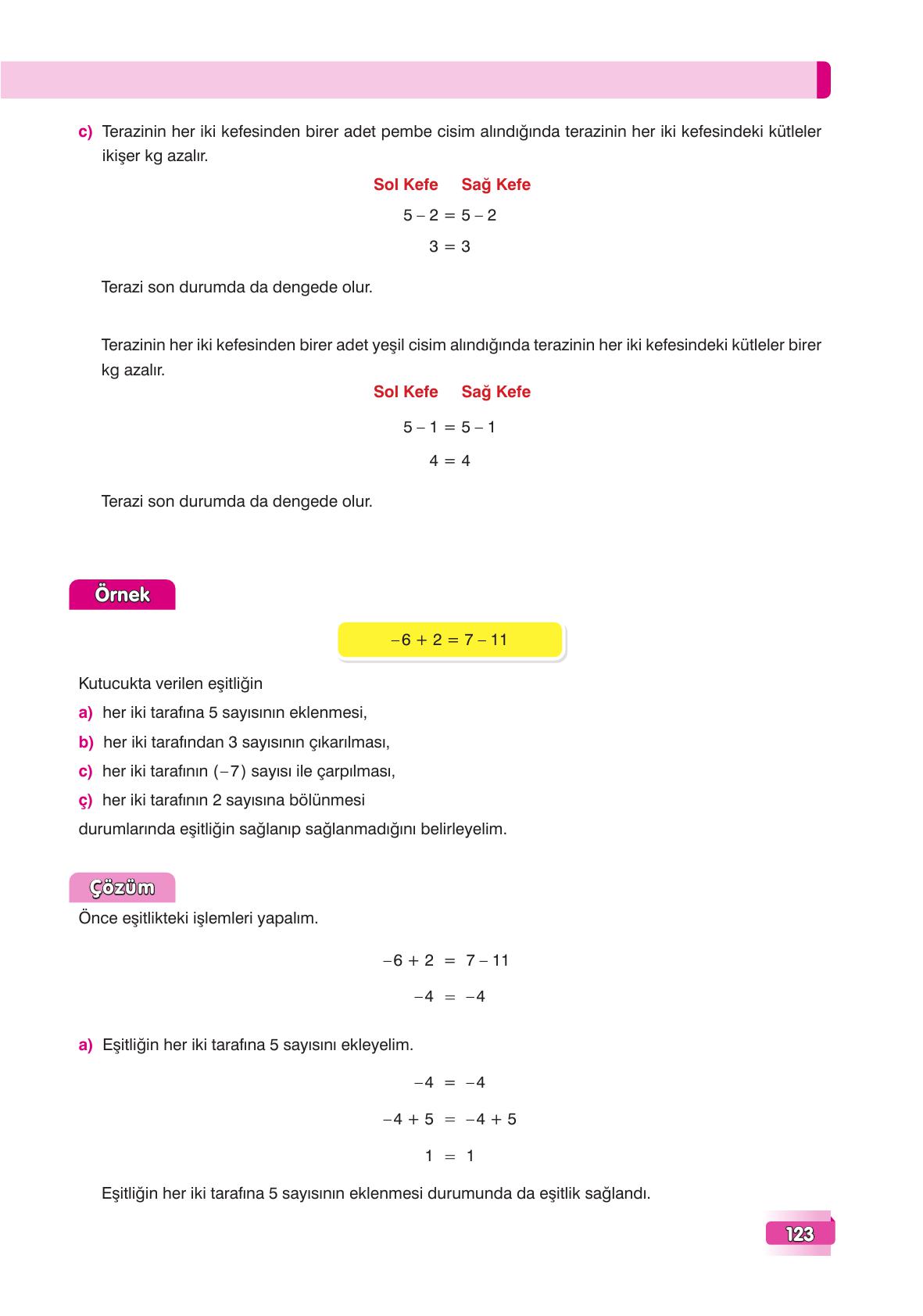 7. Sınıf Edat Yayınları Matematik Ders Kitabı Sayfa 123 Cevapları